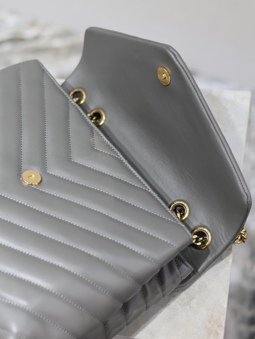YSL Loulou Small Bag Gray — view 5