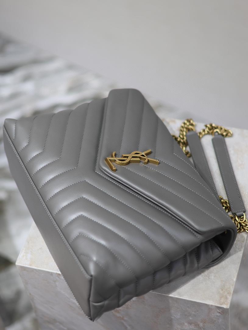 YSL Loulou Small Bag Gray — view 3