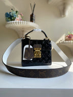LV Spring Street Nm Monogram Vernis Leather Handle Crossbody Bag with Top Handle and Removable Strap — view 3