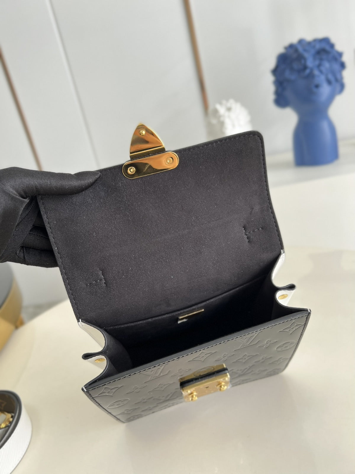 LV Spring Street Nm Monogram Vernis Leather Handle Crossbody Bag with Top Handle and Removable Strap — view 6