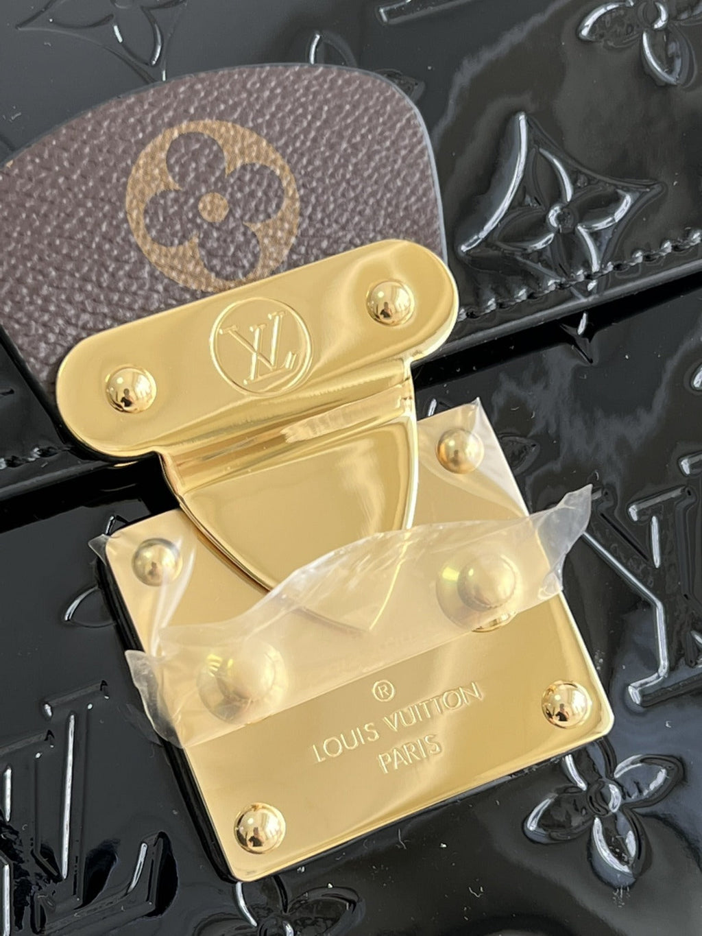 LV Spring Street Nm Monogram Vernis Leather Handle Crossbody Bag with Top Handle and Removable Strap — view 9