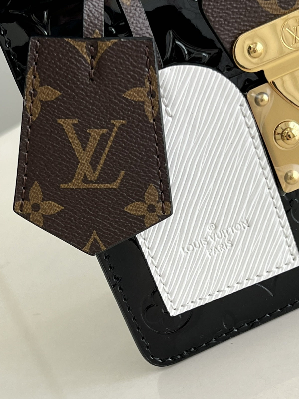 LV Spring Street Nm Monogram Vernis Leather Handle Crossbody Bag with Top Handle and Removable Strap — view 8
