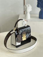 LV Spring Street Nm Monogram Vernis Leather Handle Crossbody Bag with Top Handle and Removable Strap — view 4