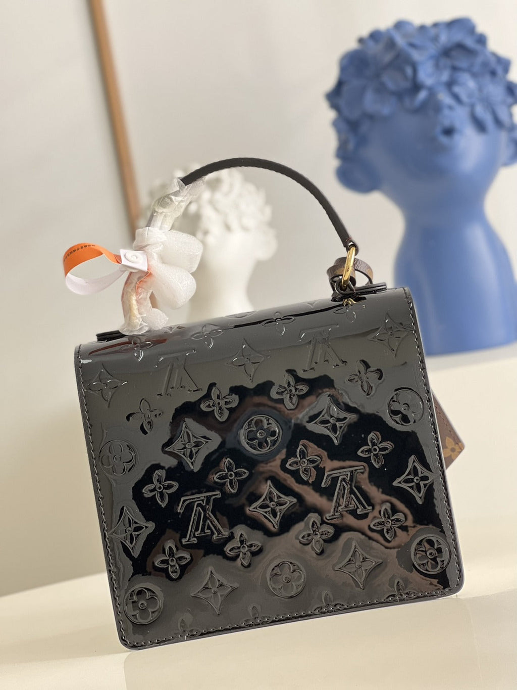 LV Spring Street Nm Monogram Vernis Leather Handle Crossbody Bag with Top Handle and Removable Strap — view 5