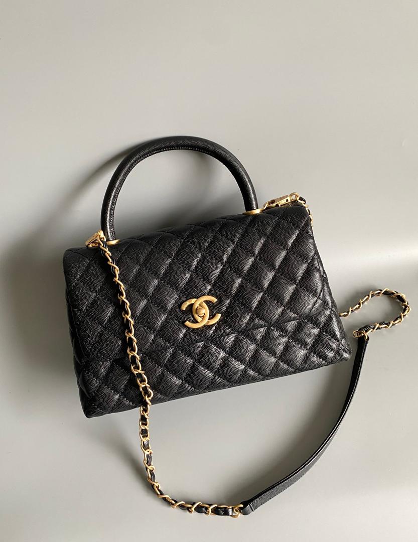 Chanel Medium Flap Bag Black with Coco Handle — view 1