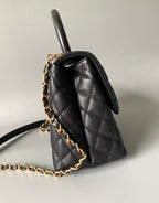 Chanel Medium Flap Bag Black with Coco Handle — view 4