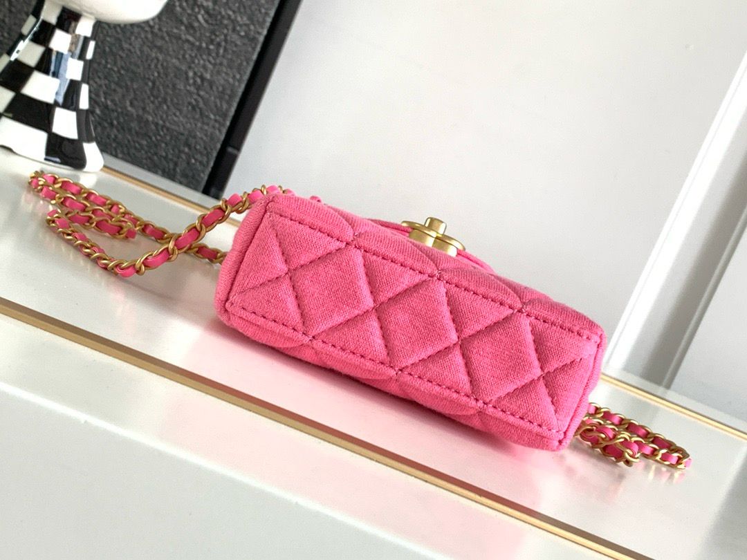 Chanel Mini Nano Jersey Kelly Handbag - Pink — view 4