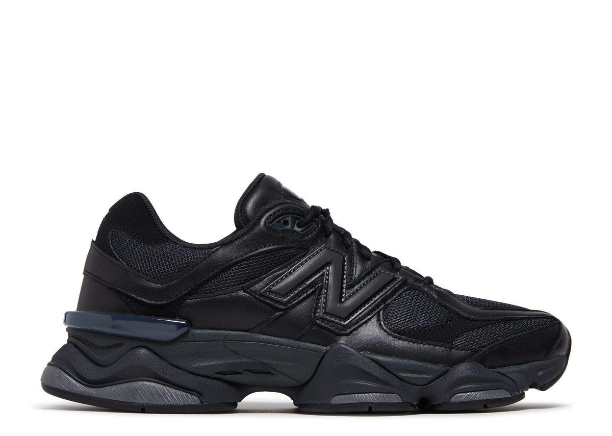 New Balance 9060 Triple Black Leather Everlasting Sneaker — view 1