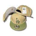 Los Angeles Dodgers Beige with Olive Green Embroidered Logo and Brim – Snapback Cap — view 1
