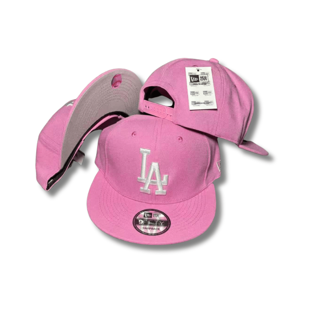 Los Angeles Dodgers  Pink with White Embroidered Logo – Snapback Cap — view 1