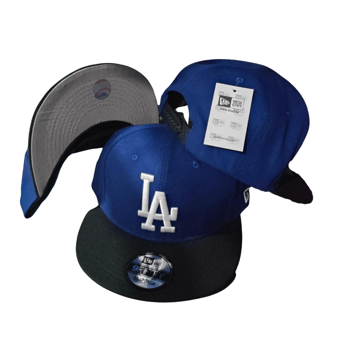 Los Angeles Dodgers Blue with Black Brim and White Embroidered Logo – Snapback Cap — view 1