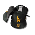 Los Angeles Dodgers Black with Yellow Embroidered Logo – Snapback Cap — view 1
