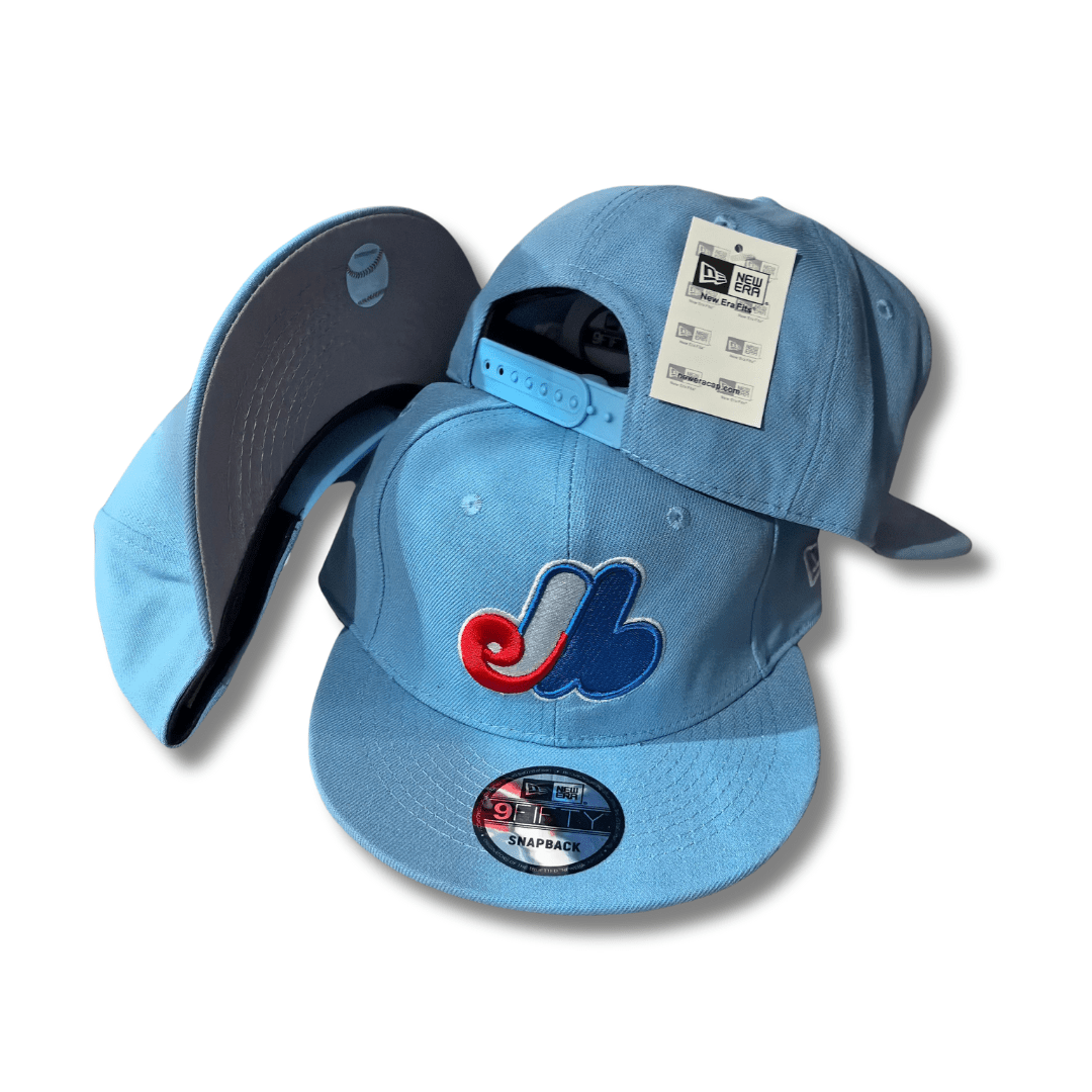 Montreal Expos Light Blue with Classic Logo – Snapback Cap — view 1