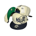 New York Yankees 9FIFTY with Embroidered Logo Cream and Navy – Snapback Cap — view 1