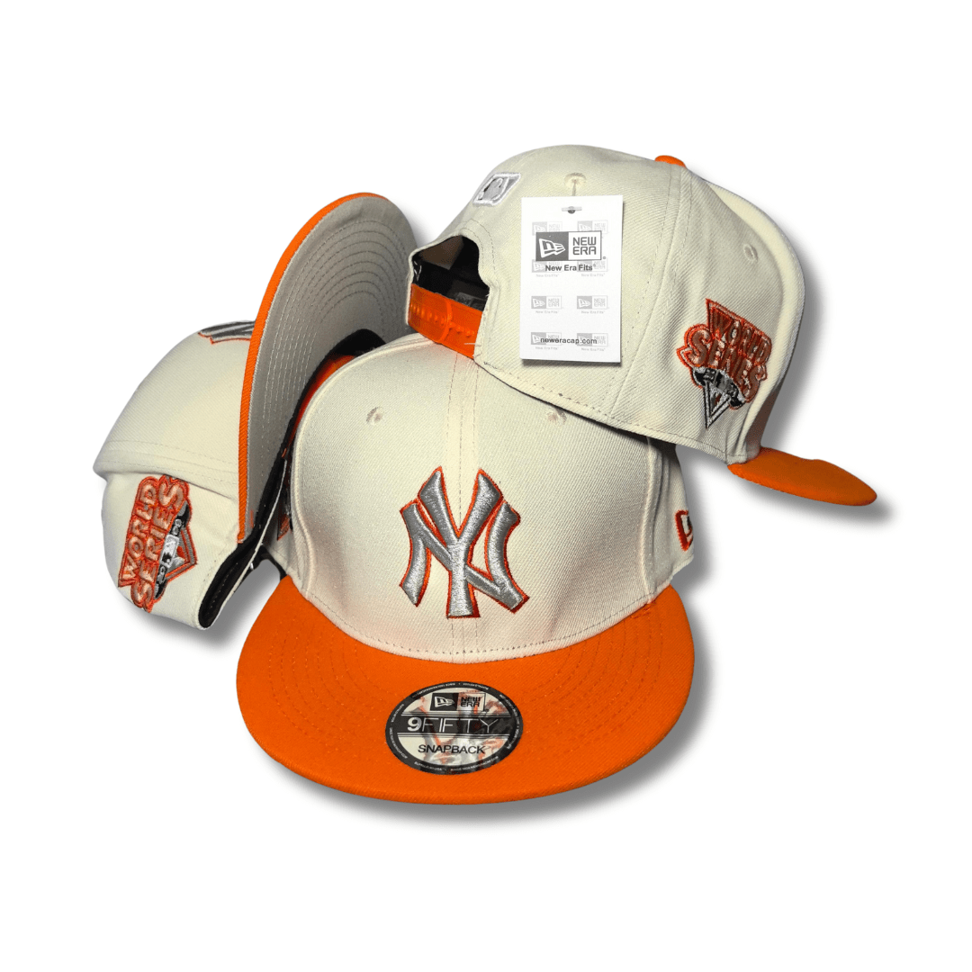 New York Yankees 9FIFTY with Orange Brim and Side Patches Cream and Orange – Snapback Cap — view 1