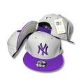 New York Yankees 9FIFTY with Purple Accents Gray and Purple – Snapback Cap — view 1