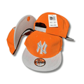 New York Yankees Orange with White Embroidered Logo and Gray Brim - Snapback Cap — view 1