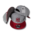 New York Yankees Gray and Red with Dual-Tone Embroidered Logo - Snapback Cap — view 1