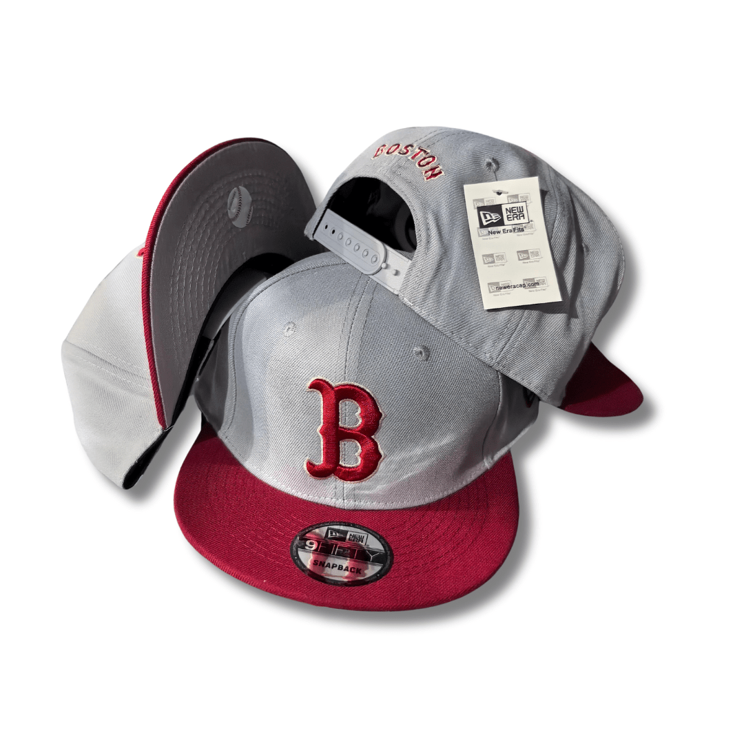 Boston Red Sox White and Red with Embroidered Logo - Snapback Cap — view 1