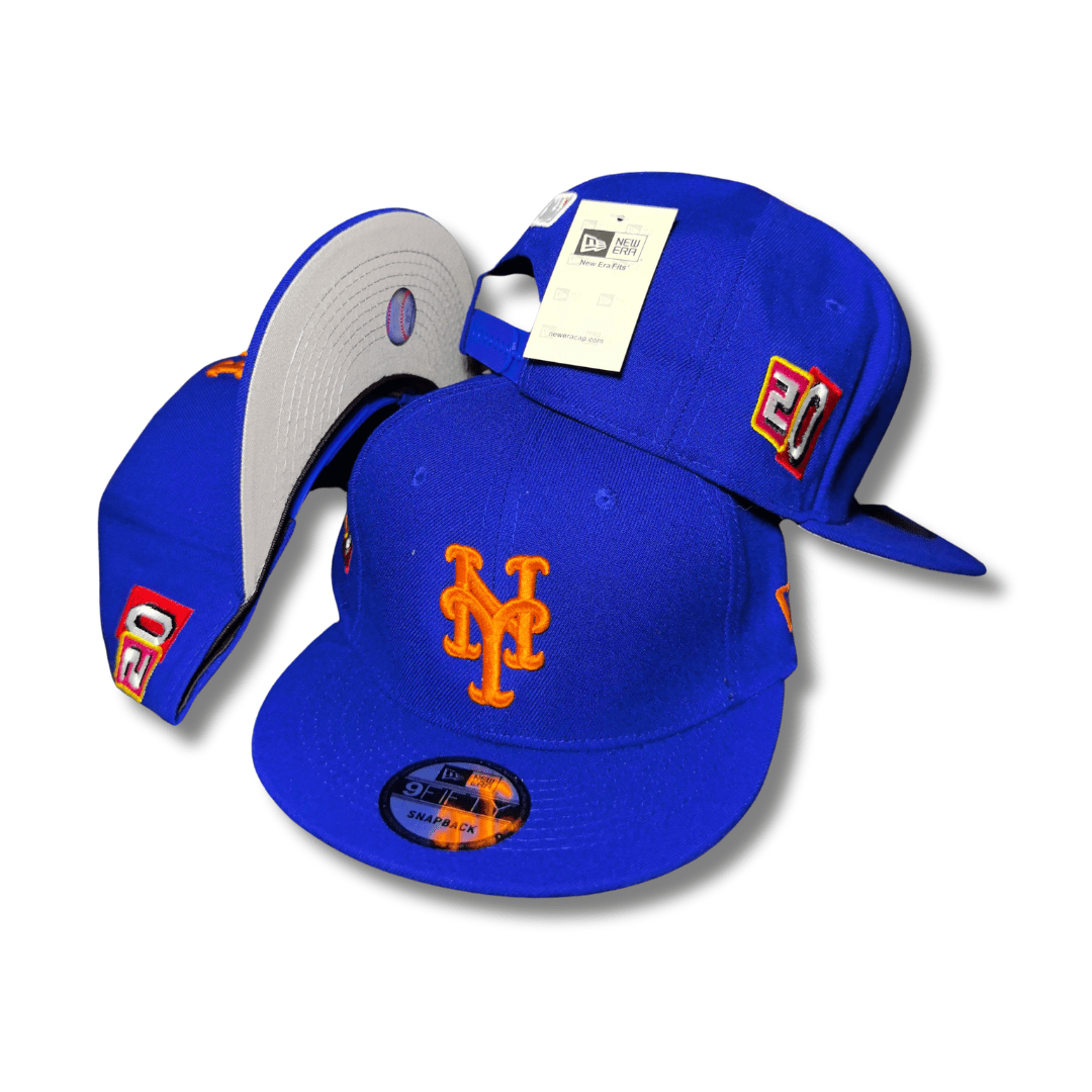 New York Mets Blue Side Patch Embroidery with Classic Orange Logo – Snapback Cap — view 1