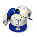 Texas Rangers White and Royal Blue Gold Accent Embroidery  – Snapback Cap — view 1