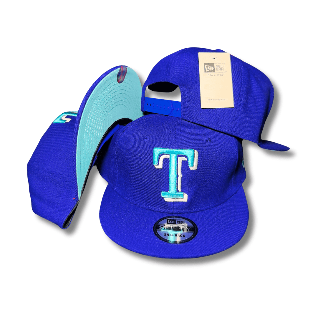 Texas Rangers New Era 9Fifty with Aqua Underbill Royal Blue – Snapback Cap — view 1