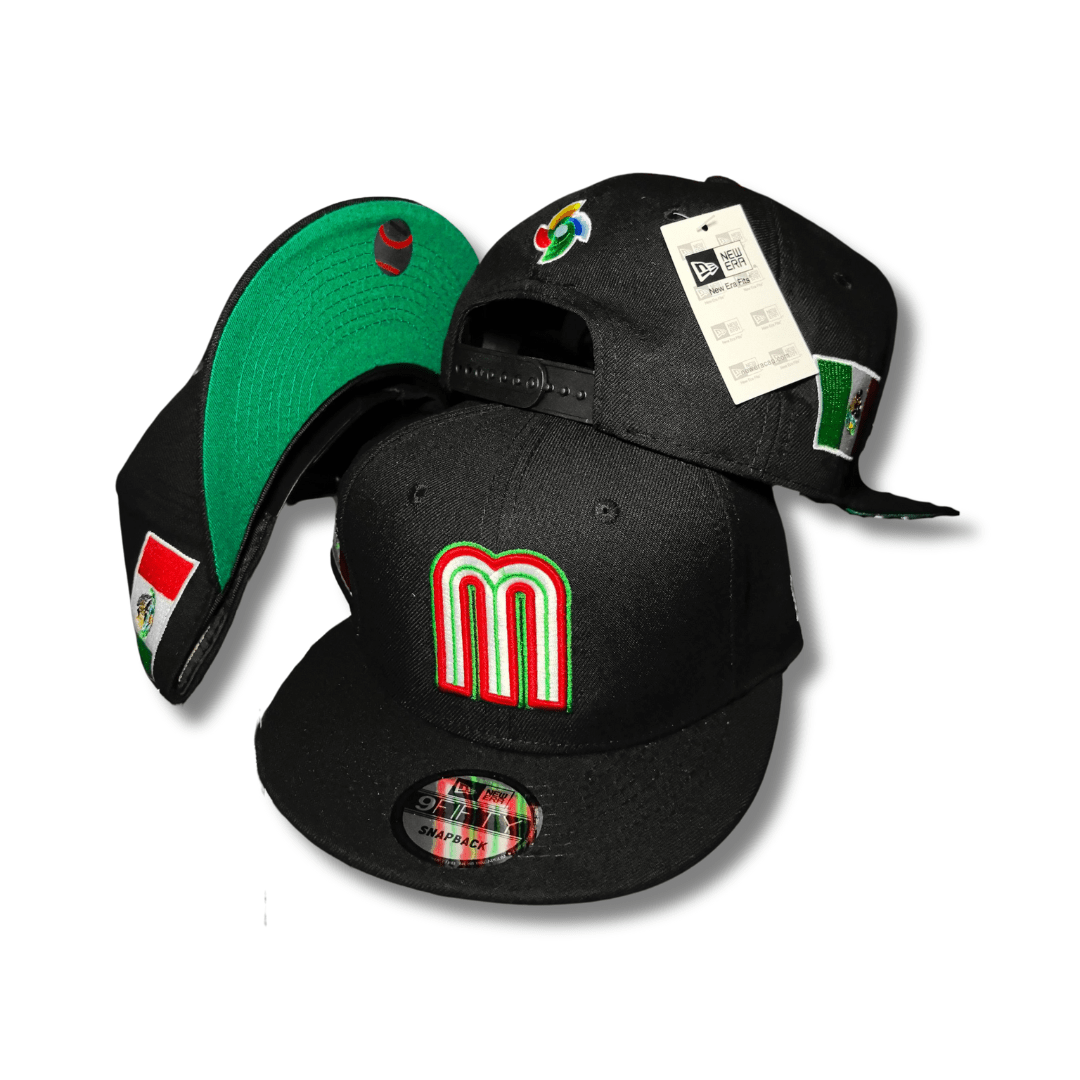 Mexico National Baseball Team New Era 9Fifty Black with Green and Red Details – Snapback Cap — view 1