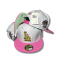 Los Angeles Dodgers New Era 9Fifty White with Pink Brim and Green Logo – Snapback Cap — view 1