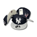 New York Yankees Navy Blue with Grey Visor and Side Patches - Snapback Cap — view 1