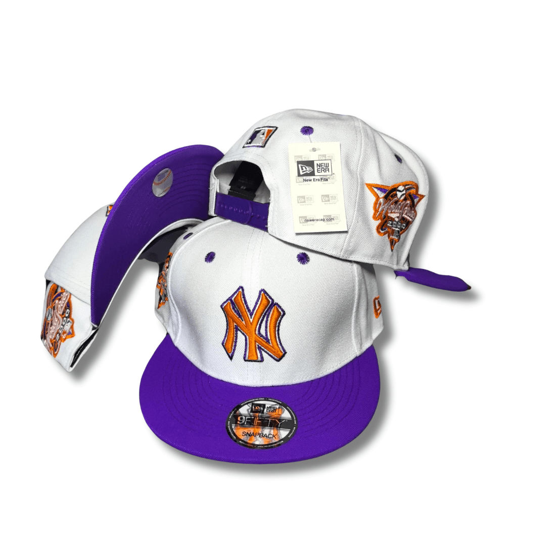New York Yankees White and Purple Bold Orange Embroidery – Snapback Cap — view 1