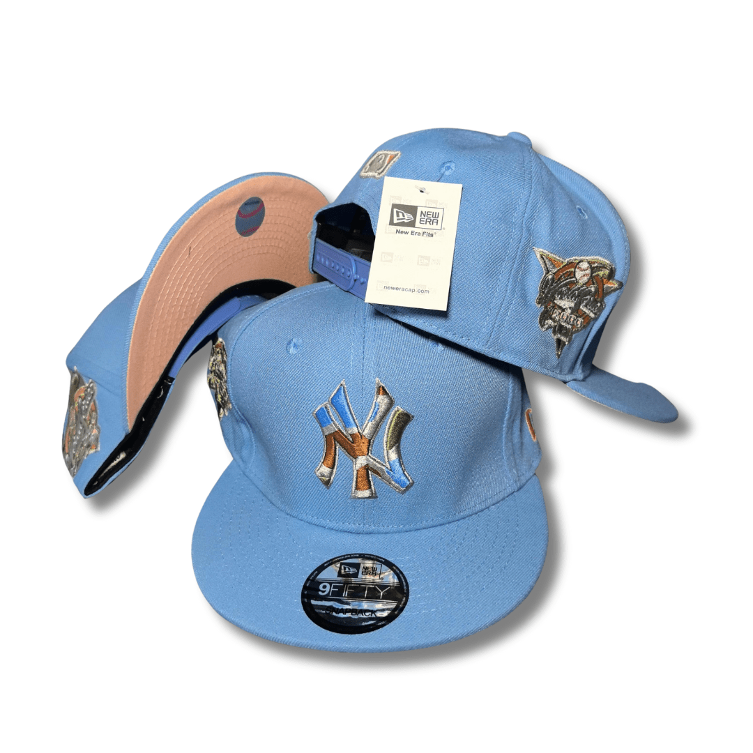 New York Yankees Light Blue with Multicolor Logo and Side Patches - Snapback Cap — view 1