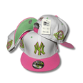 New York Yankees White with Neon Green and Pink Accents – Snapback Cap — view 1
