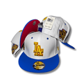Los Angeles Dodgers White and Blue with 75th World Series Patch - Snapback Cap — view 1
