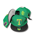 Texas Rangers Green and Black with Vibrant Embroidered Patches – Snapback Cap — view 1