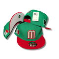 Mexico Baseball Green and Red with Flag Embroidered Patches – Snapback Cap — view 1