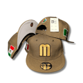 Mexico Baseball Brown with Gold Embroidered Logo and Flag Patches – Snapback Cap — view 1