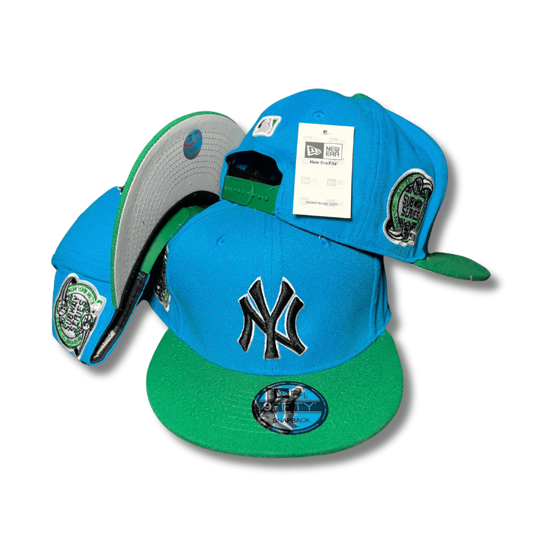 New York Yankees Blue and Green with Subway Series Side Patches – Snapback Cap — view 1