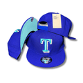 Texas Rangers Royal Blue with Aqua Embroidered Logo and Under-Brim  – Snapback Cap — view 1