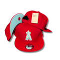 Los Angeles Angels Red with Aqua Accented Logo and Under-Brim - Snapback Cap — view 1