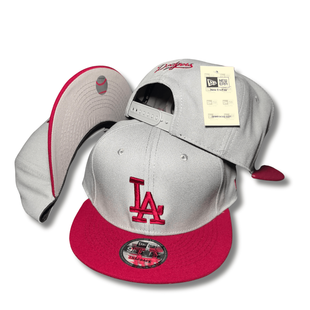 Gray Los Angeles Dodgers Red Visor Gray Bottom 60th Anniversary Side Patch New Era 9Fifty - Snapback Cap — view 1