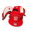 Mexico National Baseball Team with White Embroidered Logo and Flag Details Red – Snapback Cap — view 1