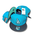 LA Baseball Team with Embroidered Logo and Unique Side Patches  Aqua Blue – Snapback Cap — view 1