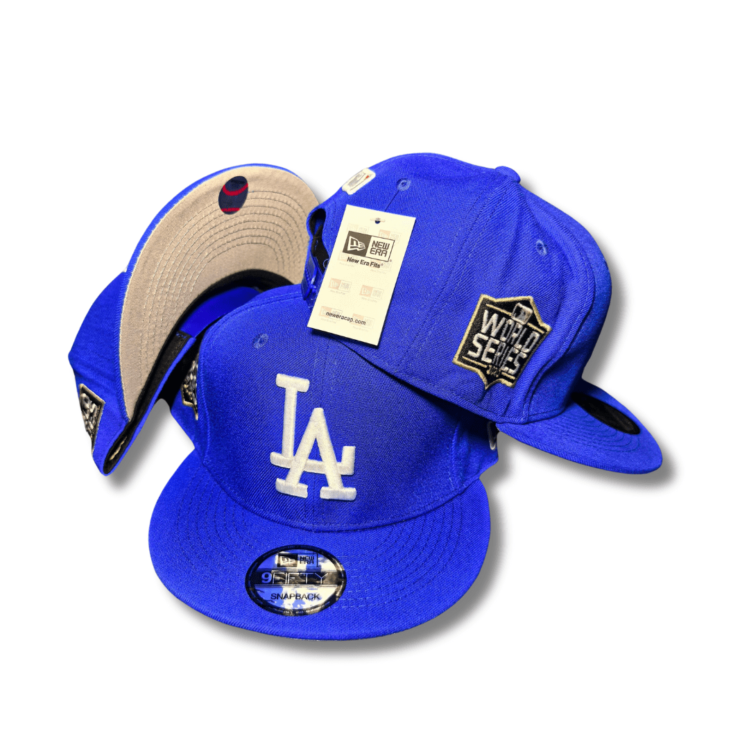 LA Dodgers with White Embroidered Logo and World Series Patch Royal Blue – Snapback Cap — view 1