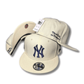 New York Yankees with Navy Embroidered Logo and “New York or Nowhere” Script Cream – Snapback Cap — view 1