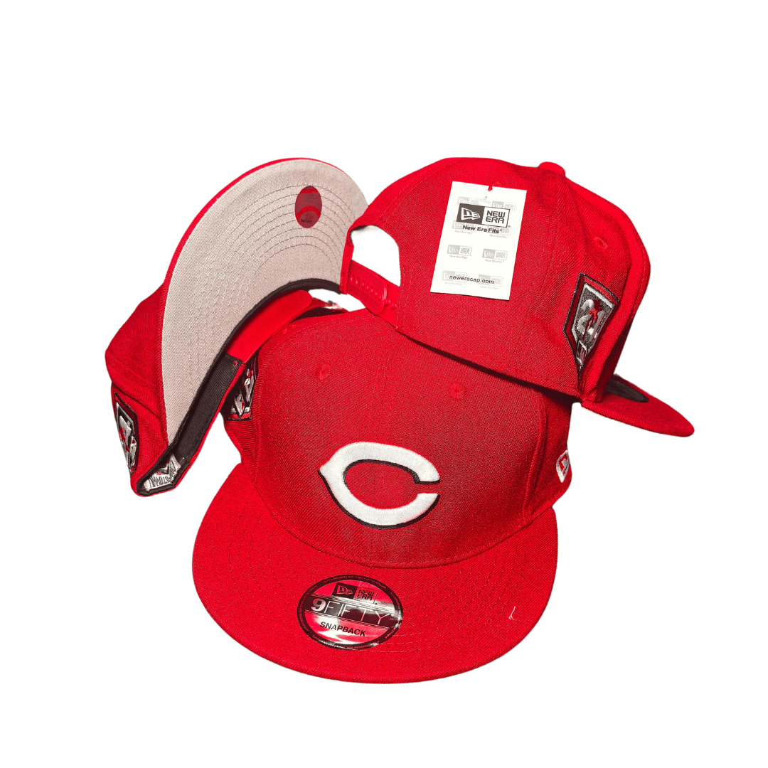Cincinnati Reds Snapback Hat with White Embroidered Logo and Commemorative Side Patches – Snapback Cap — view 1