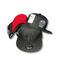 New York Yankees with Blackout Embroidered Logo and Subway Series Patch Black – Snapback Cap — view 1