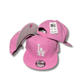 LA Dodgers with White Embroidered Logo Pink – Snapback Cap — view 1