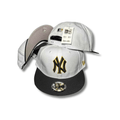 New York Yankees New Era 9Fifty Fitted Hat Beige Navy with gold logo - Snapback Cap — view 1