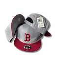 New Era Boston 9FIFTY Light Gray with Burgundy Brim and Logo - Snapback Cap — view 1