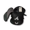 Atlanta Braves Black Adjustable Flat Brim MLB Snapback - Snapback Cap — view 1
